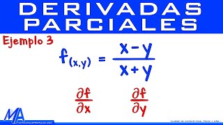 Derivadas Parciales de primer orden  Ejemplo 3 División [upl. by Aliza]