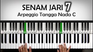 Senam Jari Piano 7  Arpeggio Tangga Nada C  Sinkronisasi 2 Tangan  Belajar Piano Keyboard [upl. by Brewster]