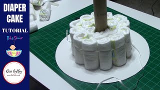 How to make a Diaper Cake  Diaper Cake Tutorial  Baby Shower Ideas [upl. by Dehnel]