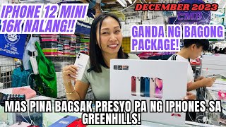 MEGA SALE AT BAGSAK PRESYO NA MGA IPHONES DITO SA LEGIT SHOP SA GREENHILLS IPHONE 12 MINI 13 MINI [upl. by Ennayelhsa]