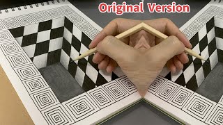 Easy 3D Drawing on paper for Beginner  Original Version [upl. by Dib]