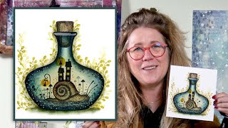 Snail in a Bottle by Tracey Dutton  A Lavinia Stamps Tutorial [upl. by Femmine]