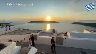 Santorini Greece Vitsentzos suites Timelapse sunset Best sunset in Santorini [upl. by Bobby]