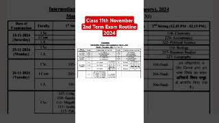 Class 11th November Monthly Exam routine 2024 ।। Exam Date Class 11th [upl. by Etheline]