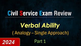 PH Civil Service Exam CSE  Verbal Ability  Analogy  Single Approach Part 1 [upl. by Malo288]