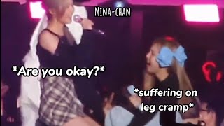 Nayeon having leg cramp during encore stage and how TWICE handle it [upl. by Chem32]