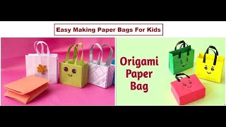 How to make easy homemade Paper Bags I homemade gift I Origami backpack I Rifa art and Crafting [upl. by Fugere]