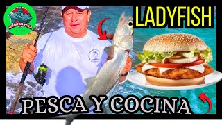 PESCA Y COCINA Desde Las Rocas a la Mesa con esta RECETA de Hamburguesa de pescado Ladyfish [upl. by Onimod692]