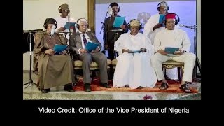 Gowon Obasanjo Shonekan Ekwueme Osinbajo form choir sing for greater Nigeria [upl. by Atinus]