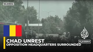 Chad Unrest Security forces surround opposition Headquarters [upl. by Robbin]