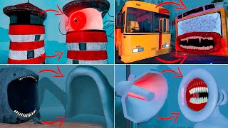 EVERYTHING TURNED INTO MONSTERS  HOUSE HEAD BUS EATER FREDDY FAZBER LIGHTHOUSE MONSTER SE EATER [upl. by Marnia]