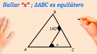 Hallar “x”  ΔABC es equilátero  Ejercicios de TRIANGULOS  geometria paso a paso [upl. by Lerat517]