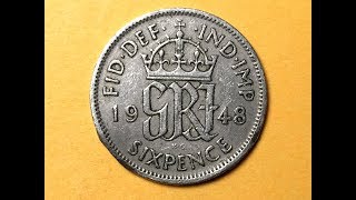 UK SixPence  1948 Last Emperor of India [upl. by Nosle]