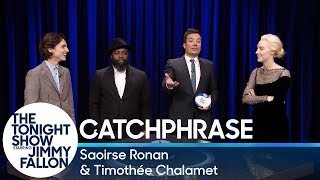 Catchphrase with Saoirse Ronan and Timothée Chalamet [upl. by Otrevlig933]