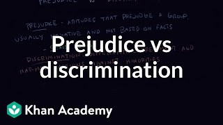 Prejudice vs discrimination  Individuals and Society  MCAT  Khan Academy [upl. by Amo918]