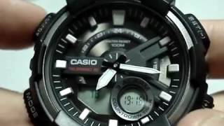 Casio AEQ110W1AVEF Настройка часов [upl. by Garzon439]