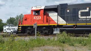 CN CP And VIA Train Compilation Busy day at De Beaujeu Quebec [upl. by Keiryt]