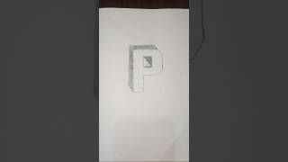 3D letter P Drawingart subscribe like [upl. by Rolfston]