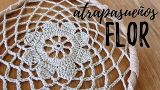 ATRAPASUEÑOS CON FLOR A CROCHET  JardinDeAtrapasueños  Ahuyama Crochet [upl. by Burbank]