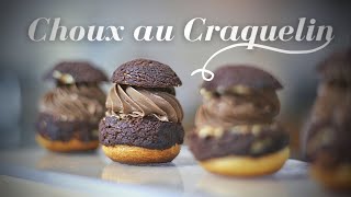 Choux au Craquelin with Chocolate Cremuex Choux Pastry Chocolate Cream PuffsChocolate Profiterole [upl. by Harriott]