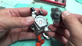 Stihl FS90R Carburator teardown [upl. by Ahsiemal]