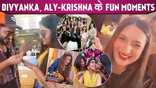 Divyanka Tripathi Aly Goni amp Krishna Mukherjees Fun Moments At Shireen Mirza Wedding [upl. by Nymrak]