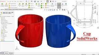 SolidWorks TutorialCup Modeling [upl. by Eleira736]