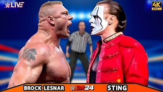 Brock Lesnar vs Sting  No Holds Barred Match  WRESTLEMANIA 30  WWE Dec 172024 [upl. by Airbmat]