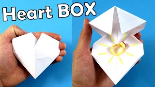 How to Make 3D Origami Heart Box  HEART BOX TUTORIAL [upl. by Aniwde]