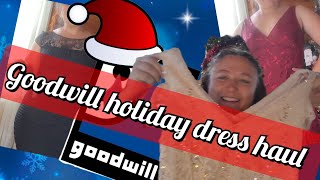 Goodwill holiday dress haul  help me pick my party dress [upl. by Nele]