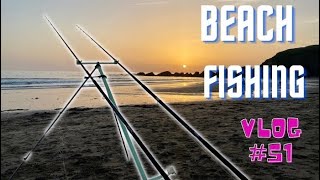 Sea Fishing Uk  Beach Fishing  Challaborough Bigbury Bay  Double Session  Bassmans Vlog51 [upl. by Fiedling485]