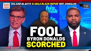 Consensual Manservant Byron Donalds HIT By George Stephanopoulos For Harris RACIAL IDENTITY SLUR [upl. by Naujak456]