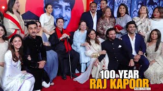 Raj Kapoors 100 Glorious Years Celebration  RanbirAliaKareenaSaifRandhir Kapoor Karishma [upl. by Gherlein]