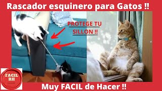 RASCADOR Esquinero para GATOS  Protege los sillones de los Rasguños de tu Gato Facilrh easy diy [upl. by Peisch]