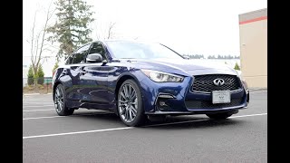 2021 INFINITI Q50 RED SPORT 400 Walk Around and Info [upl. by Ellemac878]