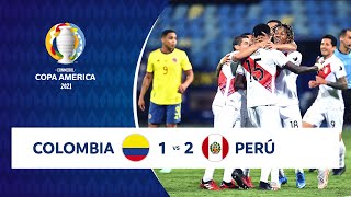 HIGHLIGHTS COLOMBIA 1  2 PERÚ  COPA AMÉRICA 2021  200621 [upl. by Dnesnwot]