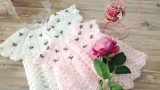 YENİ PRENSES BEBEK YELEĞİ İŞLEMELİ İNCİLİ PRENSES BEBEK YELEĞİ 👶👶How to knit baby vest 2bölüm [upl. by Enaile983]