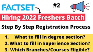 FactSet Step by Step Registration Process  Which Branches are Eligible  Which Courses  PART2 [upl. by Ackley]