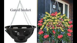 How to plant easy fill gated hanging basketLondon [upl. by Wehtam]