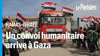 Le premier convoi humanitaire est entré dans Gaza l’ONU appelle à faire plus [upl. by Hunfredo]