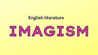 Imagism in English literature Malayalam explanation [upl. by Nerradal]