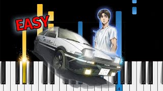 Initial D  Gas Gas Gas  EASY Piano Tutorial [upl. by Ehrenberg85]