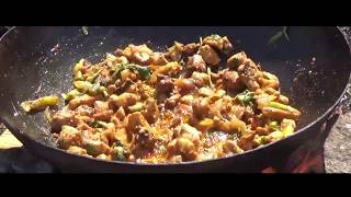 Chicken Pasta  Indian Style spicy Pasta Recipe  Outdoor Cooking [upl. by Hploda]