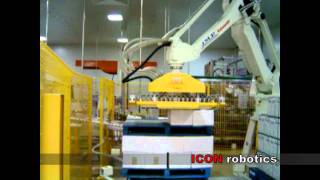 Case Wine Palletizing amp Pallet Handling by ICON Robotics [upl. by Garald]