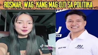 Konsi Rosmar vs Brian Poe  No to OJT POLITICS [upl. by Anile]