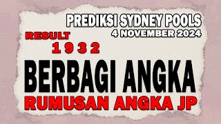 PREDIKSI SIDNEY 4 NOVEMBER 2024  PREDIKSI SDY HARI INI  BOCORAN SYDNEY JITU  SYDNEYPOOLS [upl. by Wenonah463]