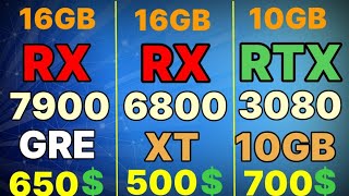 RX 7900 GRE VS RTX 3080 VS RX 7900 XT VS RX 6800XT 4K GAMING BENCHMARKS [upl. by Pavel849]