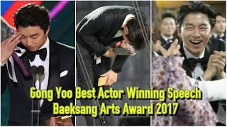 ENG SUB Baeksang Arts Award 2017 Gong Yoo 공유 Best Actor Drama Winning Speech [upl. by Anelram484]