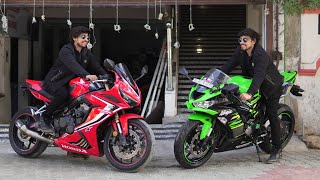 CBR650R vs Ninja ZX6R  Full Throttle [upl. by Ahsha612]