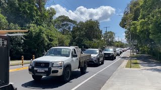 Traffic at the upgraded Coolum intersection [upl. by Nonnahc649]